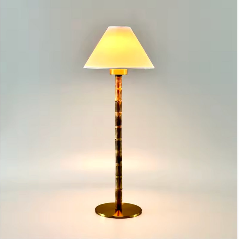  Lampe de table à DEL rechargeable sans fil en bambou et en tissu Athena-C