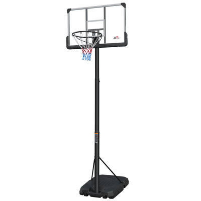 Panier de basketball d'extérieur réglable en hauteur de 6,5 à 10 pieds avec panneau de 44 pouces - Système de but portatif avec base stable et roues