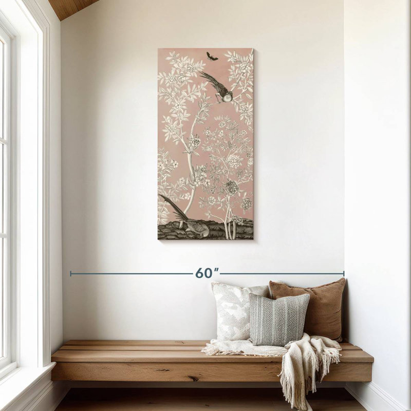 Blush Chinoiserie II, 42" H x 21" W