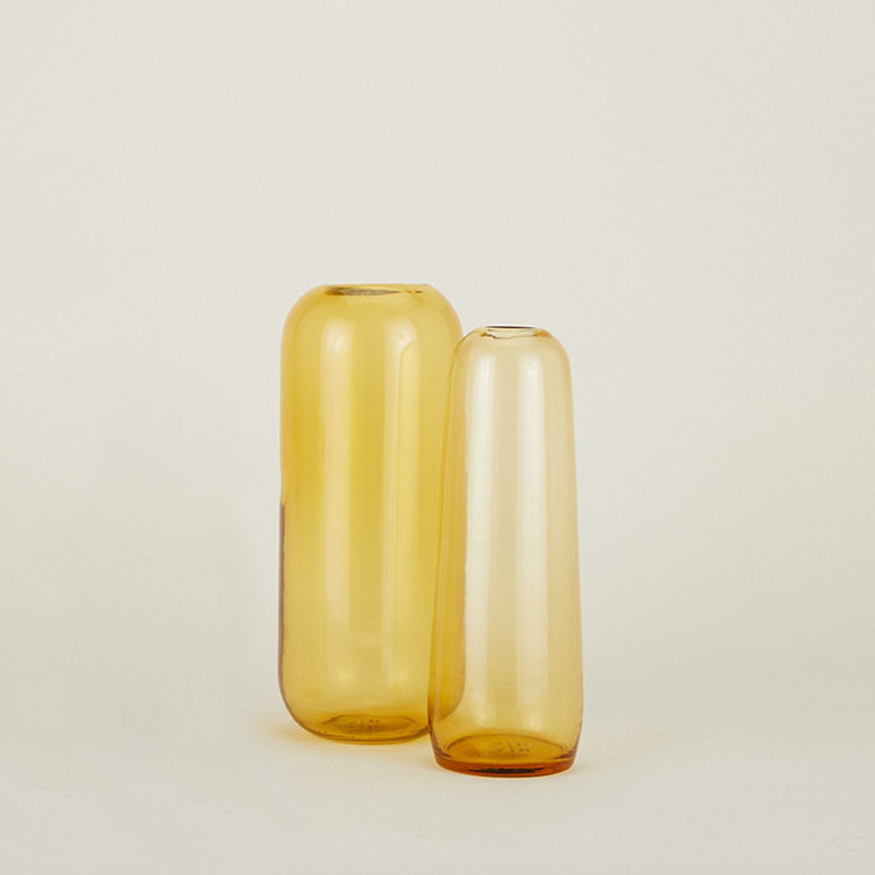 Aurora Handmade Glass Table Vase, Amber, 11.5" H x 4" W x 4" D