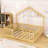 Wood Floor Bed With High Rails And LED Light-1398370634-1398370612