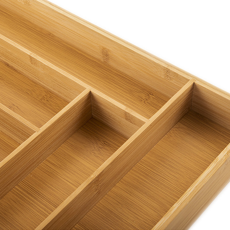 Bamboo Rect 6-Sectional Cutlery Tray