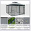 Abri de jardin pour patio avec tablettes d'angle, abri de jardin à double toit pour des réunions élégantes