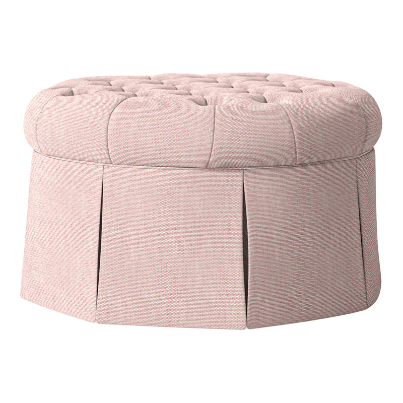 Repose-pieds cocktail capitonné rond 35 po Alma, Perigold Play Cameo