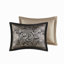 Ensemble de couvre-lit traditionnel 5 pièces en coton brodé jacquard noir, format king-136111559-136111560