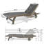 Chaise longue avec plateau coulissant, gris, structure en bois, siège pour une détente d'angle à long terme