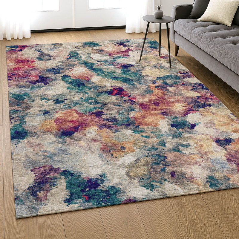 Premium Machine Washable Mayfield AMF2203 abstract Rug, 2'6" x 3'10", Putty