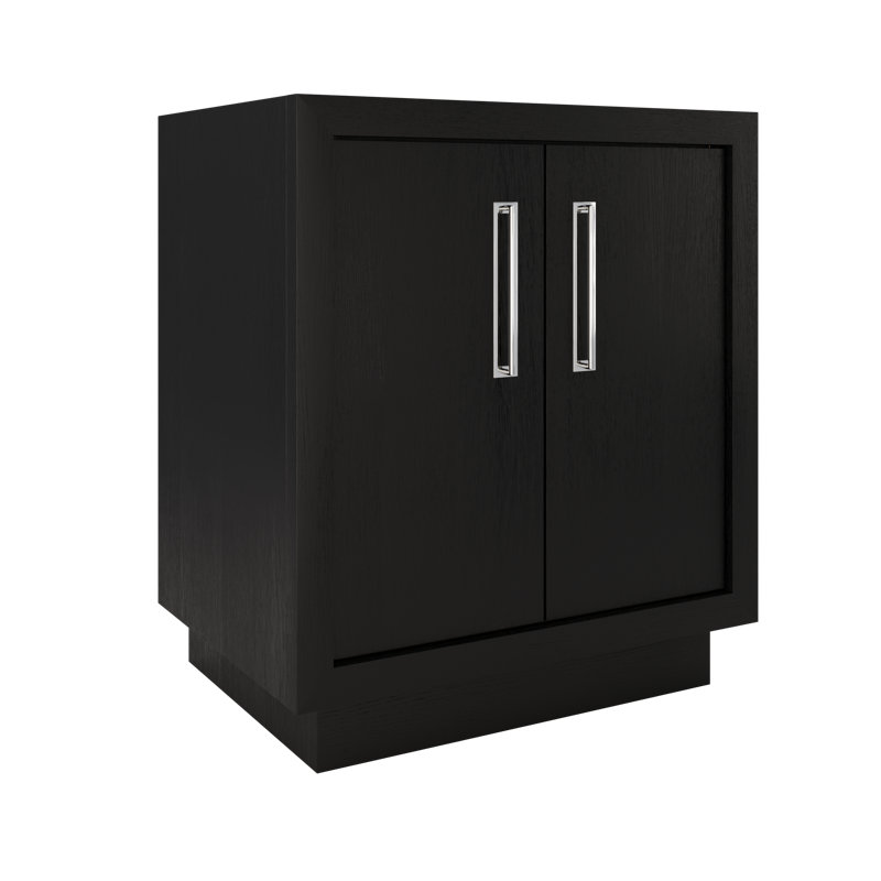 Avalon Single Bath Vanity, 30", Classic Black, Polished Chrome