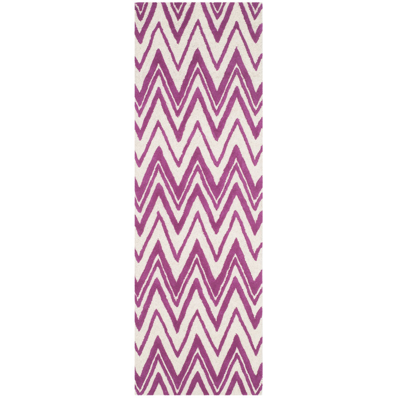Sanyla Hand Tufted Wool Chevron Rug, Runner 2'6" x 8'