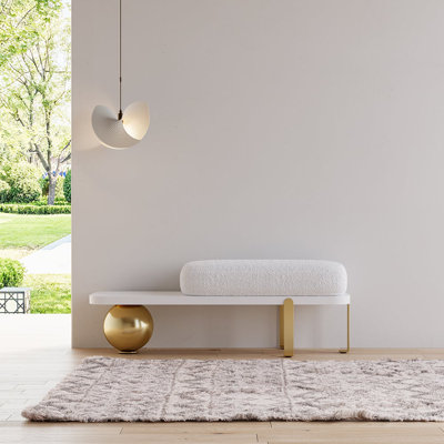 Boucle Upholstered Bench