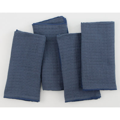 Reversible Muslin Napkin With Overlock Hem