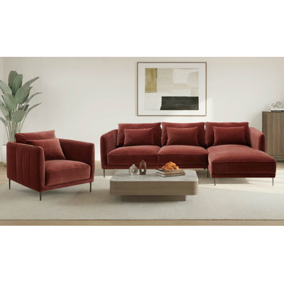 Rae 3-Piece Velvet Living Room Set