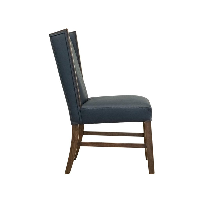 Chaise de salle à manger rembourrée en cuir véritable Forge (ensemble de 2), Blue