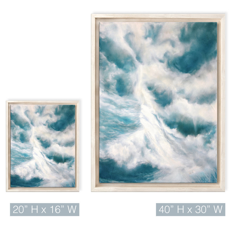 Coastal Retreat Underwater Clouds II by  - Floater Frame Print on Canvas, 20" H x 16" W x 2.375" D, Framed Canvas, Beige