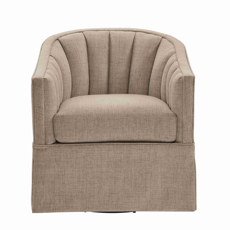 Fauteuil d'appoint pivotant à jupe, Gris Pierre