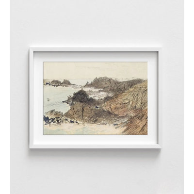 «Rocky Coast» par John Singer Sargent, reproduction d'art encadrée, décor de plage, reproduction d'art encadrée, art mural surdimensionné