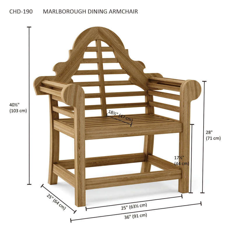 Marlborough Teak Patio Dining Chair