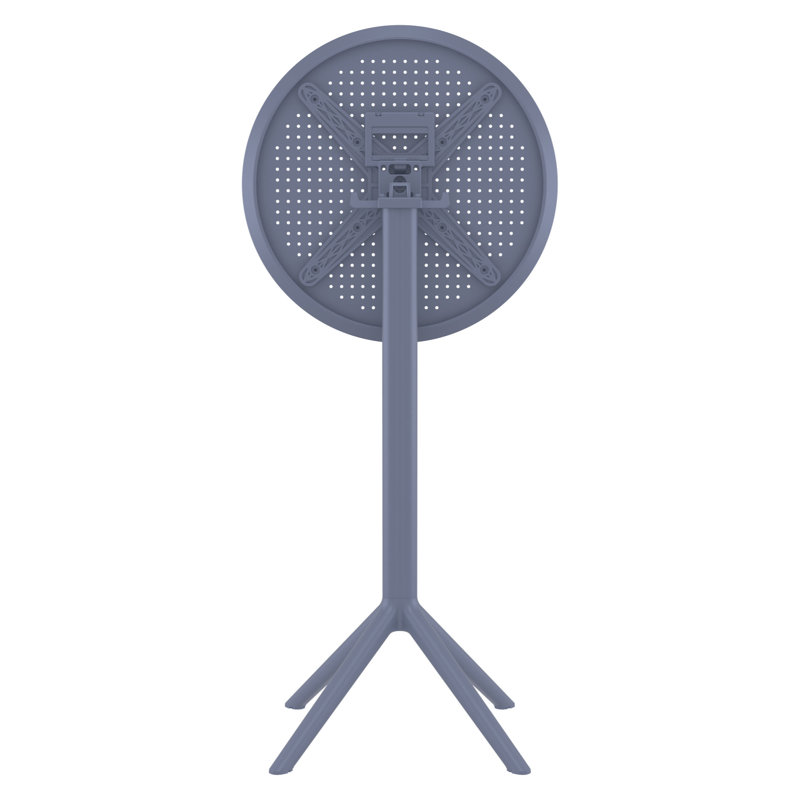 Table bistro pliable en plastique pour 2 personnes Elodie, Gris foncé, H 42,5 po x l 23,6 po x L 23,6 po