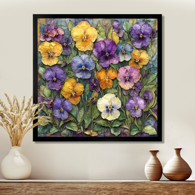 Wild Pansy Patch At The Farm II - Pansies, art mural