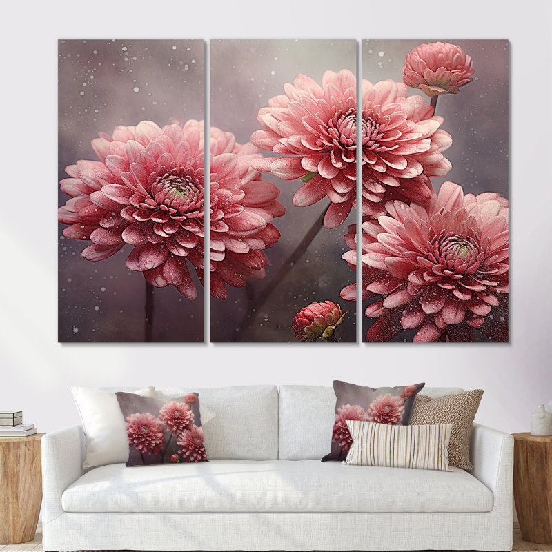 "Mums Musing" - Art mural sur toile, Toile tendue, H 40 po x l 60 po x P 1 po