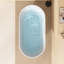 Baignoire autoportante en résine de 63 po x 31,5 po à surface solide en pierre blanche matte et 2 couvercles de drain