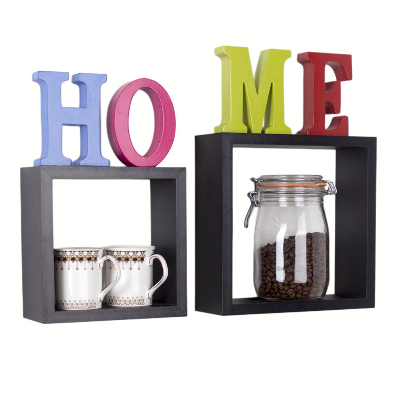 Hudson Shelf Kits, 2 Wall Cube Kit, Black