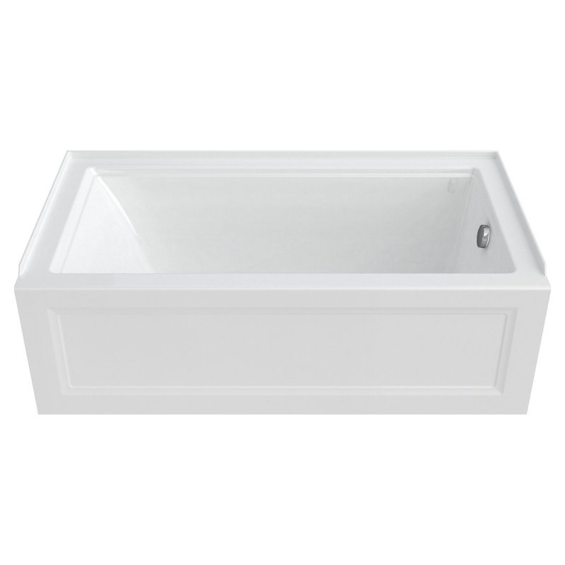 Town Square S 60'' x 32'' Soaking Fiberglass Bathtub, White