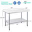 Table de travail commerciale en acier inoxydable de calibre 18 de 30 po x 48 po pour la cuisine, rouille, avec pieds galvanisés, maximisant l'efficacité de la cuisine et la corrosion