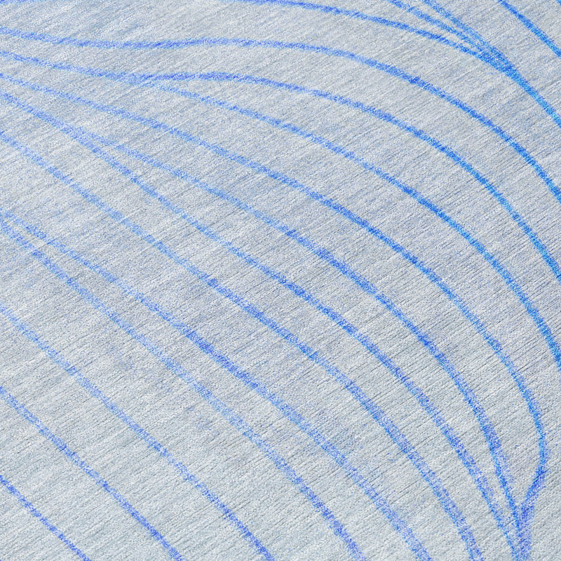 Machine Washable Indoor/Outdoor Xhevrie Blue Rug, Rectangle 2'6" x 3'10"