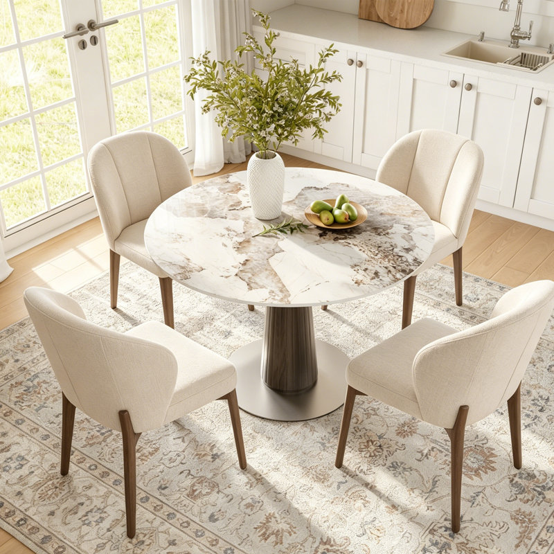 Petite table de salle à manger Aversa, H 29 po x L 43 po x l 43 po, Chanel, Espresso brun