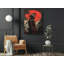 «Native American Man with Red Moon», impression sur toile murale moderne pour la maison et le bureau-368030333