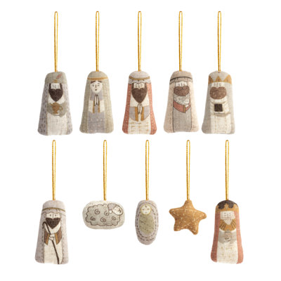 3 " Fabric Nativity Hanging Figurine Ornament and Ornament