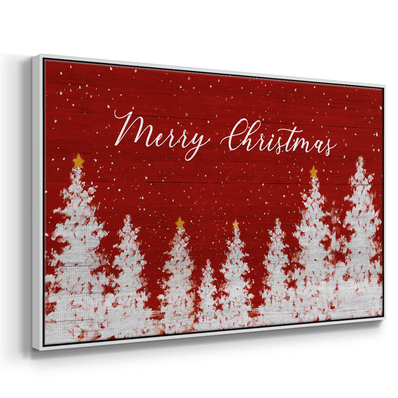 «Merry Christmas», reproduction d'art sur toile, H 17 po x l 25 po x P 2 po, Blanc