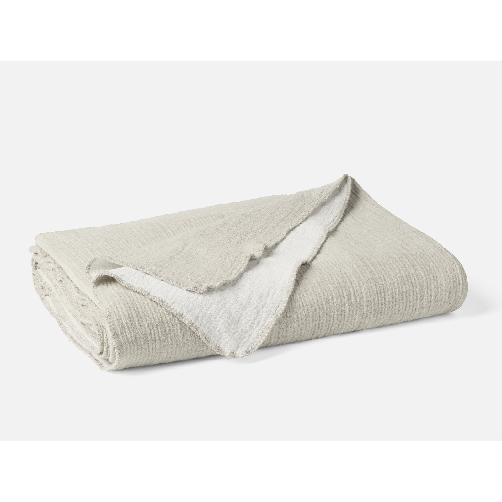 Cozy Cotton Hand Woven Throw Blanket, Twin, Stone