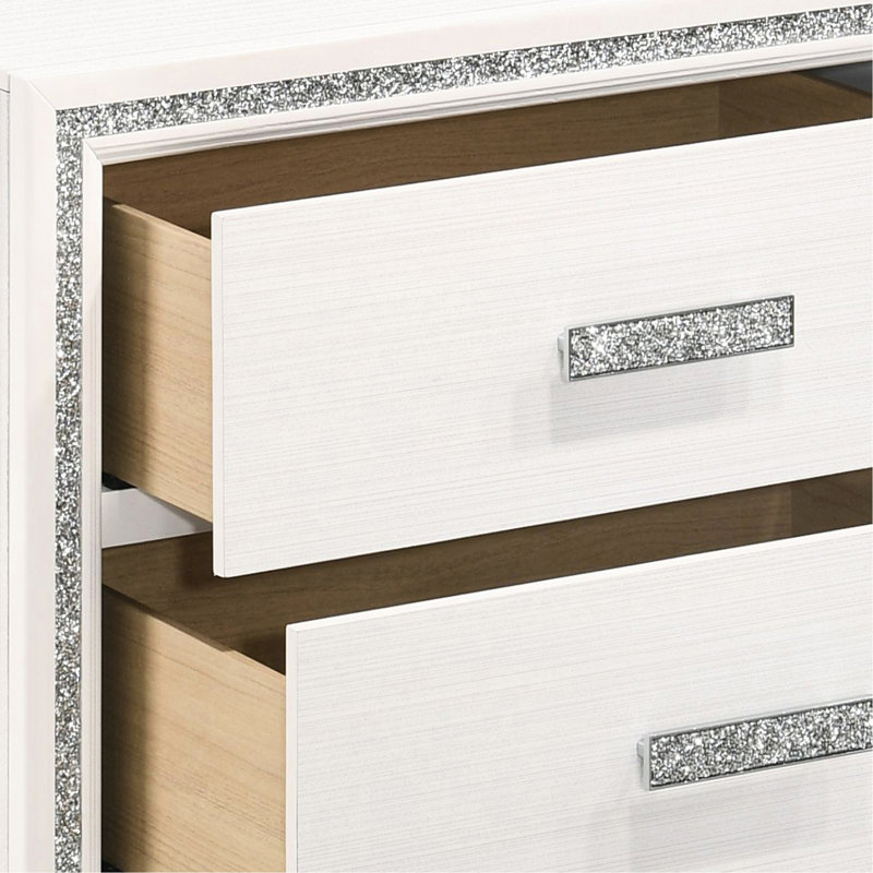 Table de chevet blanche 2 - touche moderne et coffre-fort avec rangement