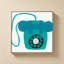 «Retro Téléphone Blue» par Jen Bucheli - Impression sur toile