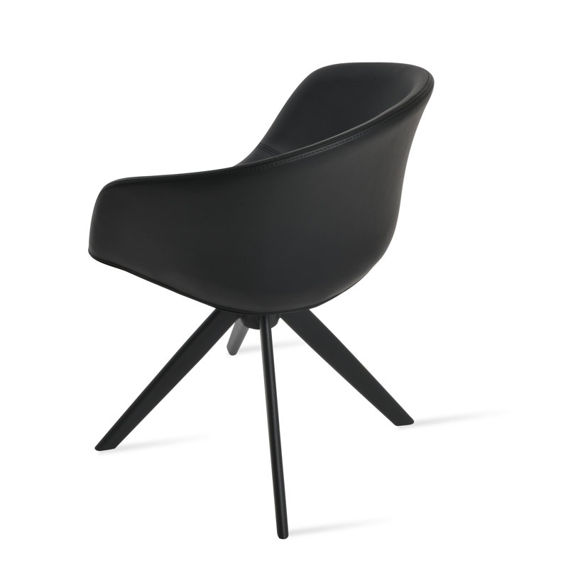Fauteuil Tribeca, Similicuir noir, Noir