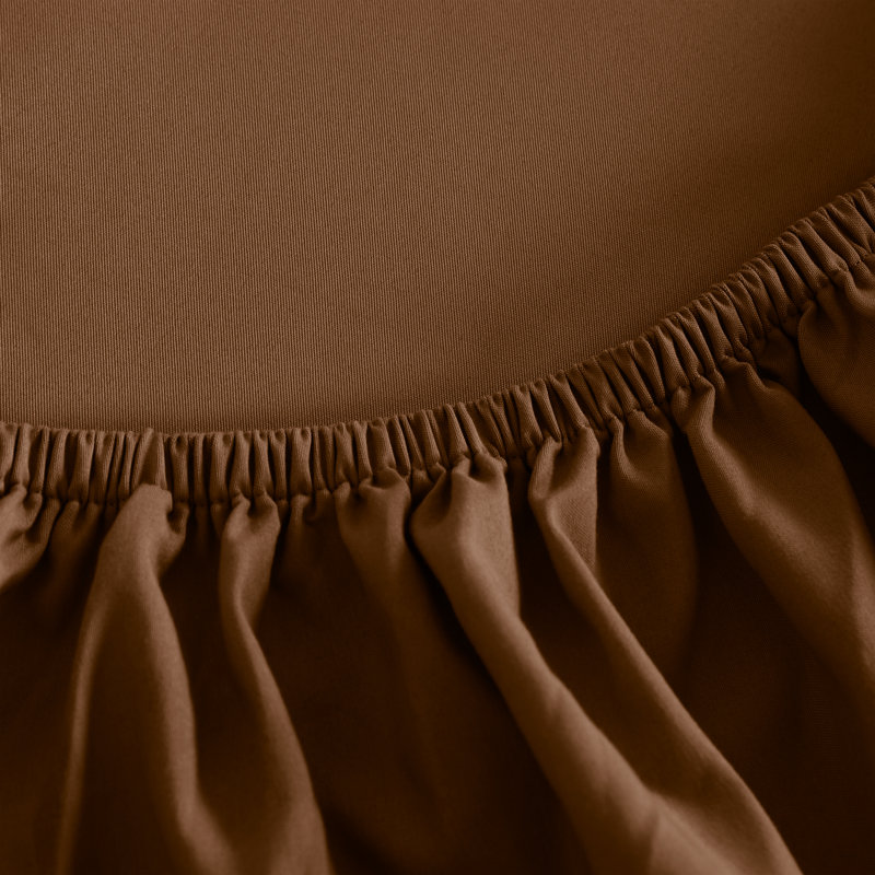Fitted Bed Sheet Only, 1800 Brushed Microfiber Deep Pocket Fitted Sheet - NTBAY, Queen Fitted Sheet, Brown