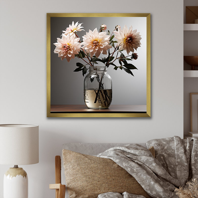 «Mums Minimalisme Dream Photo I» sur toile, Cadre doré simple, H 30 po x l 30 po x P 1 po