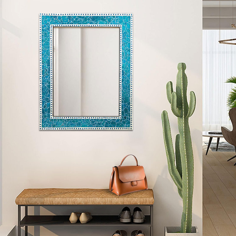 Miroir d'appoint Cima Crackle, Turquoise