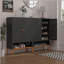 Armoire à chaussures à double porte, trois compartiments réglables pour un rangement flexible, compartiment à langer creux suspendu-200593437