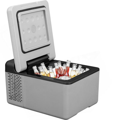 Réfrigérateur 12 volts 10 pte, mini-congélateur portatif (4 ℉ ~ 68 ℉) avec compresseur de voiture avec refroidisseur de 12V / 24V DC et 110-220V AC pour camping, voyage, voyage, extérieur et maison