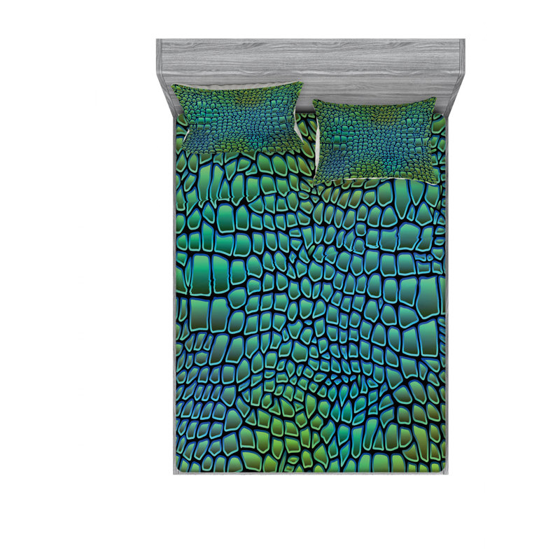 Microfiber Abstract Sheet Set, Queen Sheet Set with Fitted Sheet
