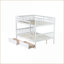 Lit superposé double en bois d'hévéa double - convertible en 2 lits, 2 tiroirs de rangement, aucun sommier nécessaire, blanc-113684700-113684701