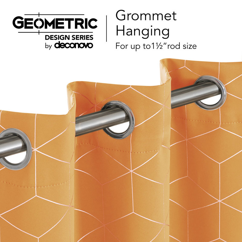 Room Darkening Curtain Pair, 42" W x 95" L, Orange