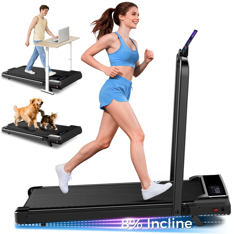 Tapis roulant de marche pour bureau à domicile, tapis roulant pliable sous le bureau avec télécommande, capacité de 350 lb