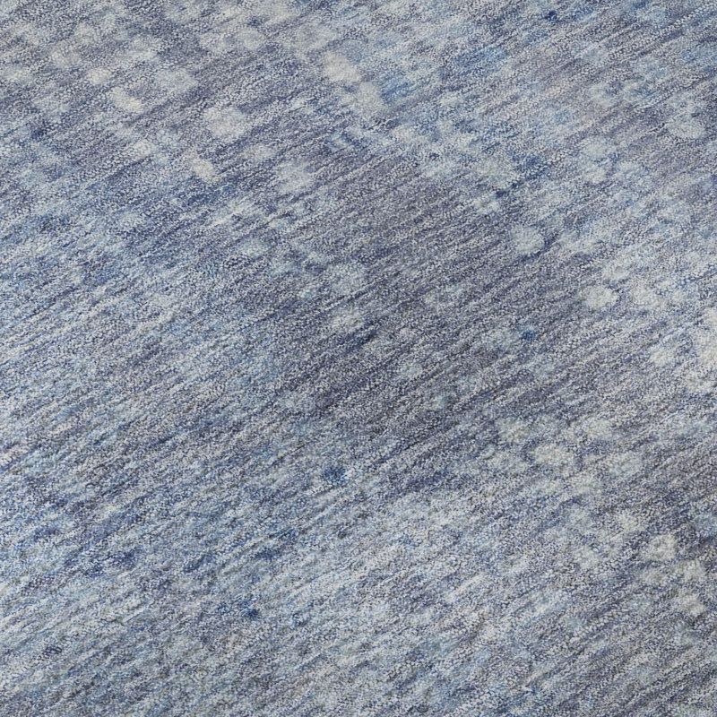 Premium Machine Washable Mayfield AMF2087 Abstract Rug, Blue, 8' Round