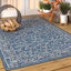 Tapis d'intérieur / extérieur bleu marine / gris à tissage texturé Hagerman-1011884593
