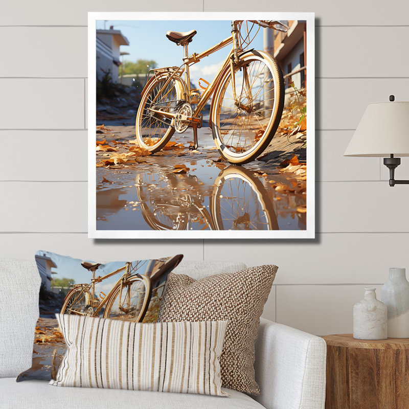 Or sur roues, impression sur toile, H 16 po x l 16 po x P 1 po, Cadre photo blanc