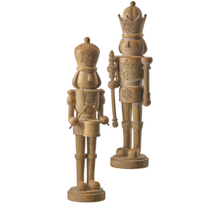 15" Resin Wood Carved Toy Soldier
